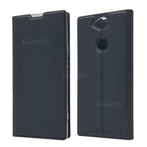 Ultra Slim Card Magnetic Automatic Suction Leather Wallet Case for Sony Xperia XA2 Plus - Star Grey