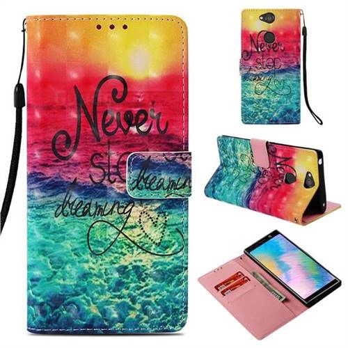 Colorful Dream Catcher 3D Painted Leather Wallet Case for Sony Xperia XA2 Plus