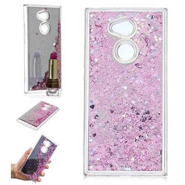Glitter Sand Mirror Quicksand Dynamic Liquid Star TPU Case for Sony Xperia XA2 Ultra(6.0 inch) - Cherry Pink