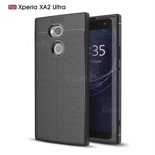 Luxury Auto Focus Litchi Texture Silicone TPU Back Cover for Sony Xperia XA2 Ultra(6.0 inch) - Black