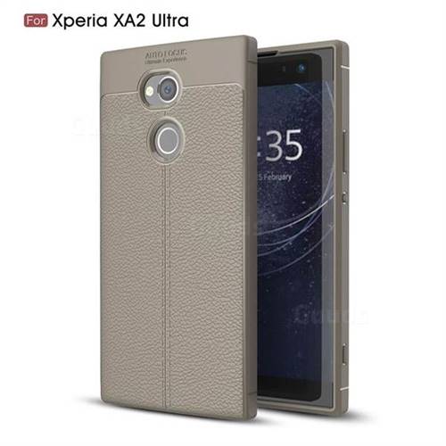 Luxury Auto Focus Litchi Texture Silicone TPU Back Cover for Sony Xperia XA2 Ultra(6.0 inch) - Gray