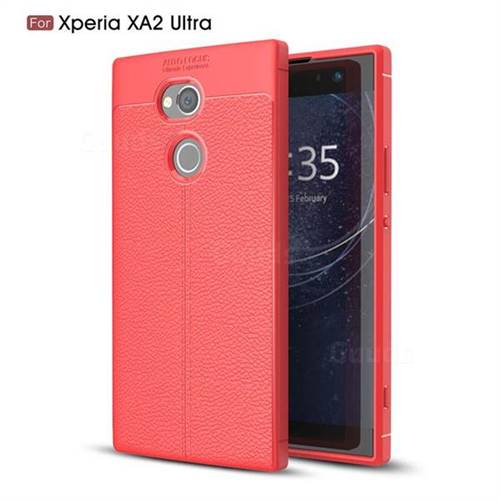 Luxury Auto Focus Litchi Texture Silicone TPU Back Cover for Sony Xperia XA2 Ultra(6.0 inch) - Red