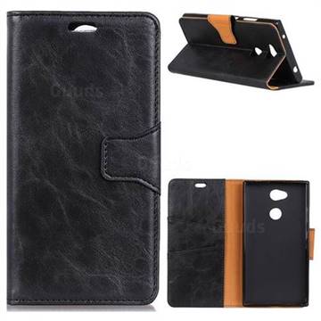 MURREN Luxury Crazy Horse PU Leather Wallet Phone Case for Sony Xperia XA2 Ultra(6.0 inch) - Black
