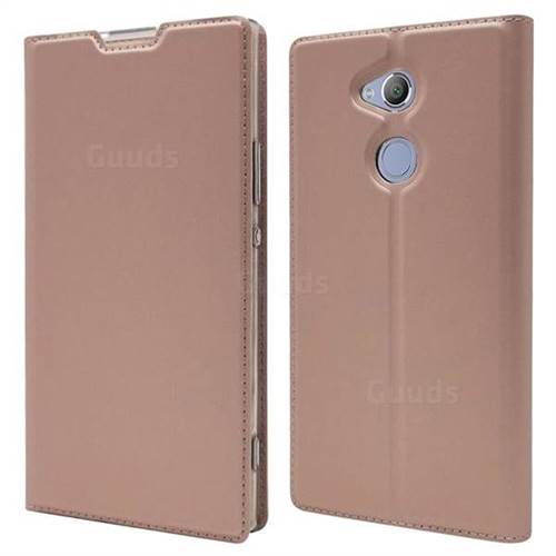 Ultra Slim Card Magnetic Automatic Suction Leather Wallet Case for Sony Xperia XA2 Ultra(6.0 inch) - Rose Gold
