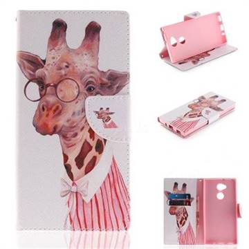 Pink Giraffe PU Leather Wallet Case for Sony Xperia XA2 Ultra(6.0 inch)