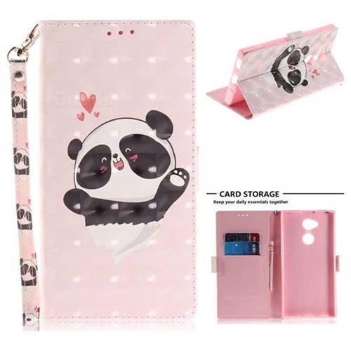 Heart Cat 3D Painted Leather Wallet Phone Case for Sony Xperia XA2 Ultra(6.0 inch)