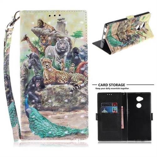 Beast Zoo 3D Painted Leather Wallet Phone Case for Sony Xperia XA2 Ultra(6.0 inch)