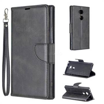 Classic Sheepskin PU Leather Phone Wallet Case for Sony Xperia XA2 Ultra(6.0 inch) - Black