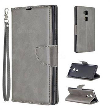 Classic Sheepskin PU Leather Phone Wallet Case for Sony Xperia XA2 Ultra(6.0 inch) - Gray