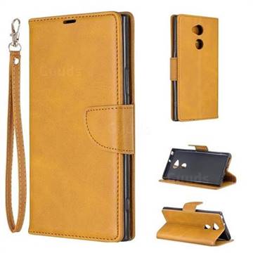 Classic Sheepskin PU Leather Phone Wallet Case for Sony Xperia XA2 Ultra(6.0 inch) - Yellow