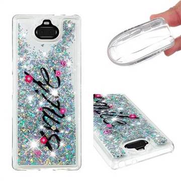 Smile Flower Dynamic Liquid Glitter Quicksand Soft TPU Case for Sony Xperia 10 / Xperia XA3