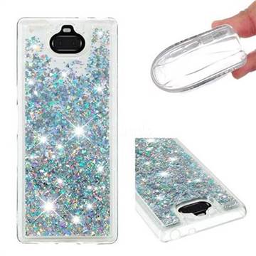 Dynamic Liquid Glitter Quicksand Sequins TPU Phone Case for Sony Xperia 10 / Xperia XA3 - Silver