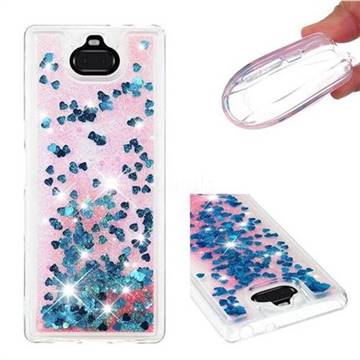 Dynamic Liquid Glitter Quicksand Sequins TPU Phone Case for Sony Xperia 10 / Xperia XA3 - Blue