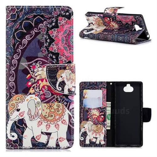 Totem Flower Elephant Leather Wallet Case for Sony Xperia 10 / Xperia XA3