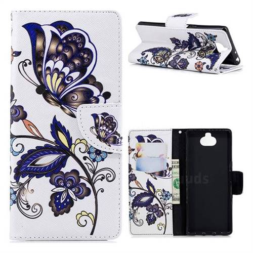 Butterflies and Flowers Leather Wallet Case for Sony Xperia 10 / Xperia XA3