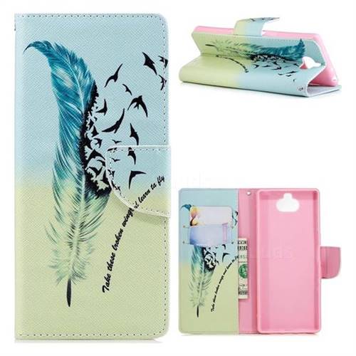 Feather Bird Leather Wallet Case for Sony Xperia 10 / Xperia XA3