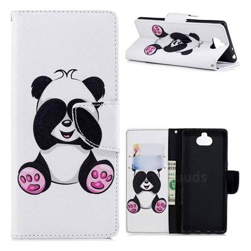 Lovely Panda Leather Wallet Case for Sony Xperia 10 / Xperia XA3