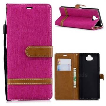 Jeans Cowboy Denim Leather Wallet Case for Sony Xperia 10 / Xperia XA3 - Rose