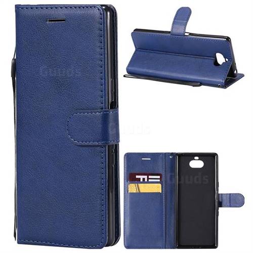 Retro Greek Classic Smooth PU Leather Wallet Phone Case for Sony Xperia 10 / Xperia XA3 - Blue