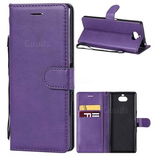 Retro Greek Classic Smooth PU Leather Wallet Phone Case for Sony Xperia 10 / Xperia XA3 - Purple