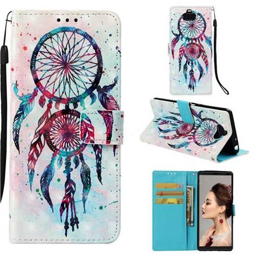 ColorDrops Wind Chimes 3D Painted Leather Wallet Case for Sony Xperia 10 / Xperia XA3