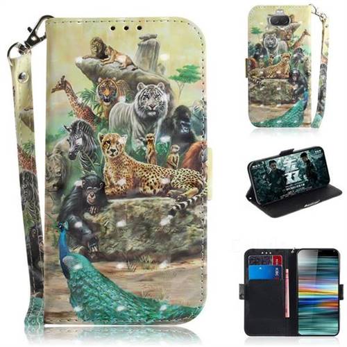 Beast Zoo 3D Painted Leather Wallet Phone Case for Sony Xperia 10 / Xperia XA3