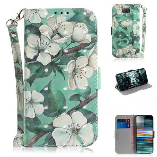 Watercolor Flower 3D Painted Leather Wallet Phone Case for Sony Xperia 10 / Xperia XA3