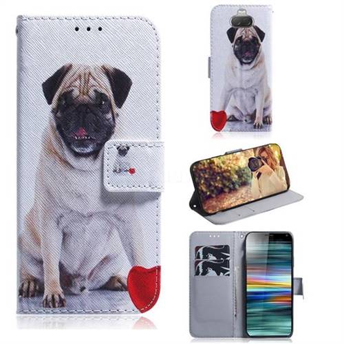 Pug Dog PU Leather Wallet Case for Sony Xperia 10 / Xperia XA3