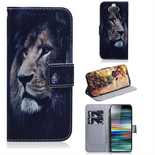 Lion Face PU Leather Wallet Case for Sony Xperia 10 / Xperia XA3