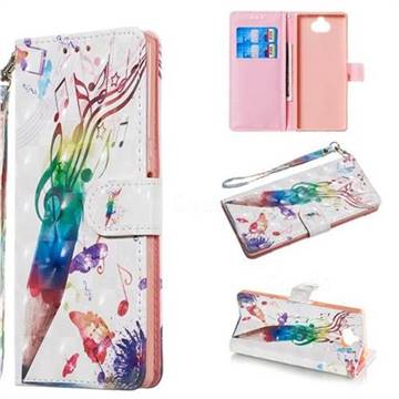Music Pen 3D Painted Leather Wallet Phone Case for Sony Xperia 10 / Xperia XA3