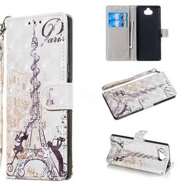 Tower Couple 3D Painted Leather Wallet Phone Case for Sony Xperia 10 / Xperia XA3