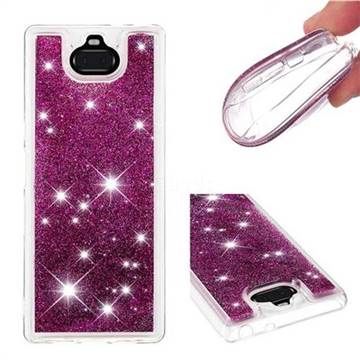 Dynamic Liquid Glitter Quicksand Sequins TPU Phone Case for Sony Xperia 10 Plus / Xperia XA3 Ultra - Purple