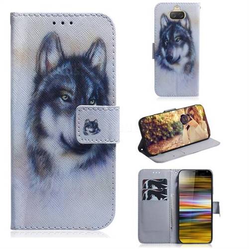 Snow Wolf PU Leather Wallet Case for Sony Xperia 10 Plus / Xperia XA3 Ultra