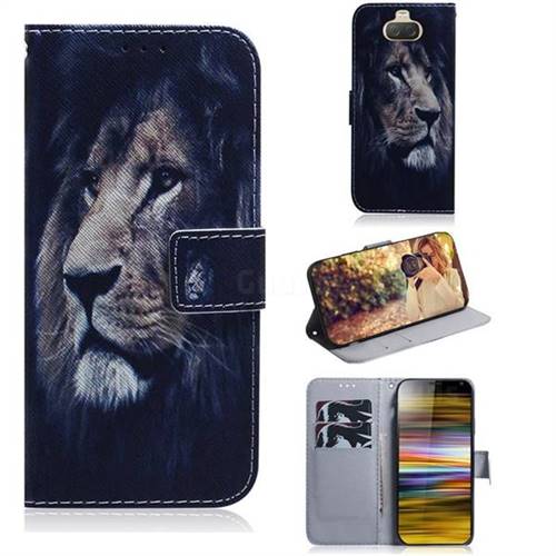 Lion Face PU Leather Wallet Case for Sony Xperia 10 Plus / Xperia XA3 Ultra