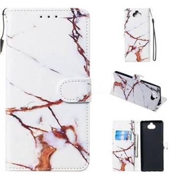Platinum Marble Smooth Leather Phone Wallet Case for Sony Xperia 10 Plus / Xperia XA3 Ultra