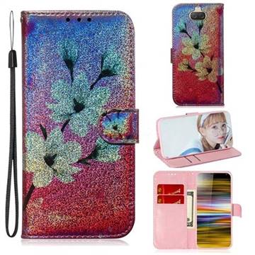 Magnolia Laser Shining Leather Wallet Phone Case for Sony Xperia 10 Plus / Xperia XA3 Ultra