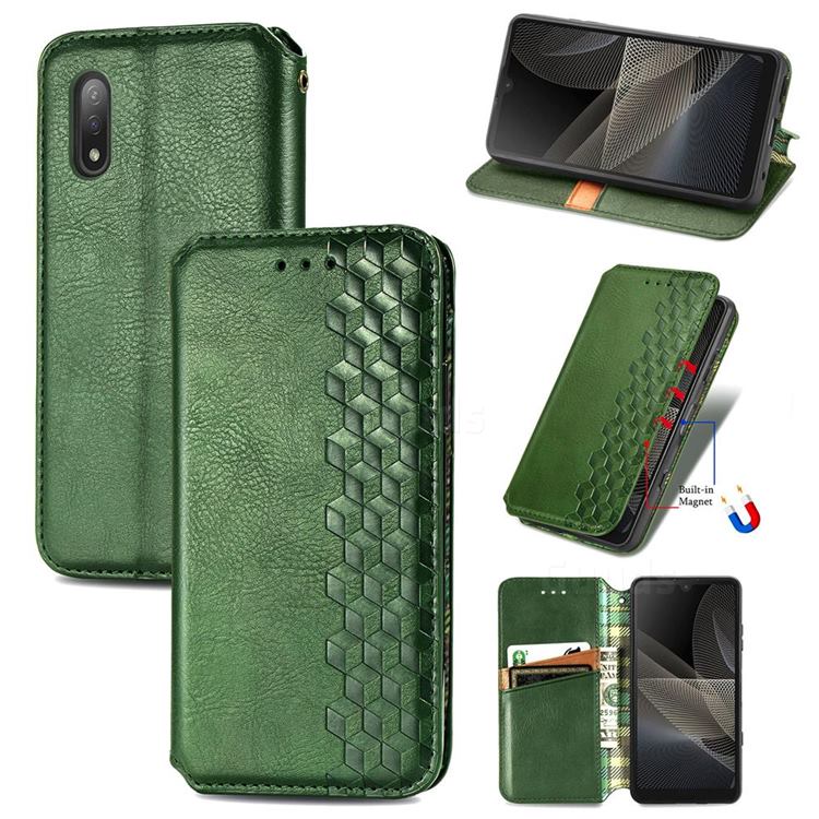 Ultra Slim Fashion Business Card Magnetic Automatic Suction Leather Flip Cover for Sony Xperia Ace 2 ( Ace II) - Green