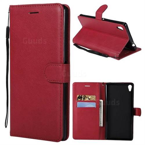 Retro Greek Classic Smooth PU Leather Wallet Phone Case for Sony Xperia XA Ultra - Red