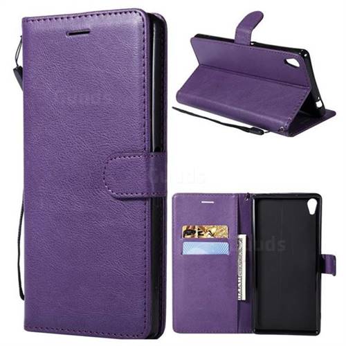 Retro Greek Classic Smooth PU Leather Wallet Phone Case for Sony Xperia XA Ultra - Purple