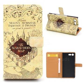 The Marauders Map Leather Wallet Case for Sony Xperia X Compact X Mini
