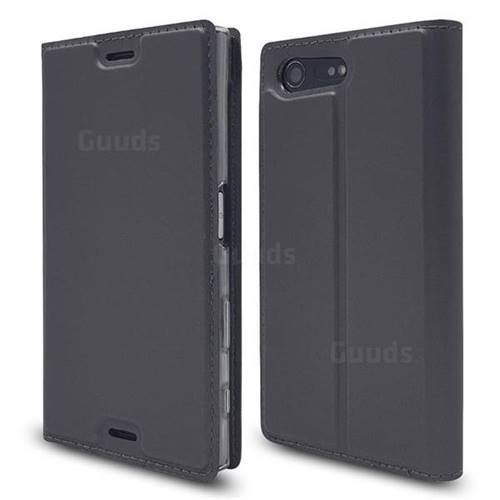 Ultra Slim Card Magnetic Automatic Suction Leather Wallet Case for Sony Xperia X Compact X Mini - Star Grey