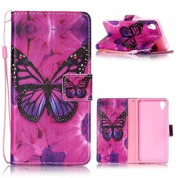 Black Butterfly Leather Wallet Phone Case for Sony Xperia X Performance