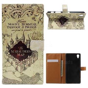 The Marauders Map Leather Wallet Case for Sony Xperia X Performance