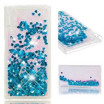 Dynamic Liquid Glitter Quicksand Sequins TPU Phone Case for Sony Xperia XZ XZs - Blue