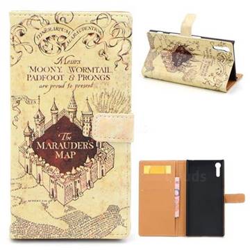 The Marauders Map Leather Wallet Case for Sony Xperia XZ / XZ Dual