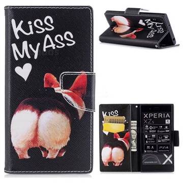 Lovely Pig Ass Leather Wallet Case for Sony Xperia XZ