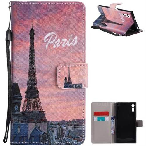 Paris Eiffel Tower PU Leather Wallet Case for Sony Xperia XZ