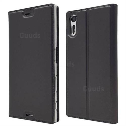Ultra Slim Card Magnetic Automatic Suction Leather Wallet Case for Sony Xperia XZ XZs - Star Grey