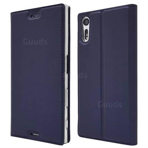 Ultra Slim Card Magnetic Automatic Suction Leather Wallet Case for Sony Xperia XZ XZs - Royal Blue
