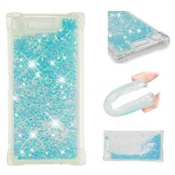 Dynamic Liquid Glitter Sand Quicksand TPU Case for Sony Xperia XZ1 - Silver Blue Star